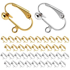 40 Pack Clip Earring Converters, Post to Clip On Earring Adapter Findings