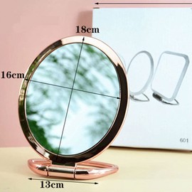 OSALADI 1pc Folding Mirror Tabletop Mirror Portable Mirror Double Sided Mirror Makeup Mirror Vanity Mirrors Mirror for Makeup Portable Desk Stylish Mirror Ellipse Mirror Desktop