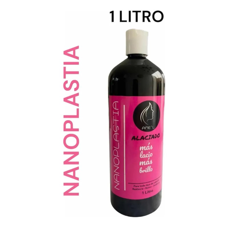 Alisado Progresivo Alaciado Nanoplastia 1L AME’L Antifrizz Brillo
