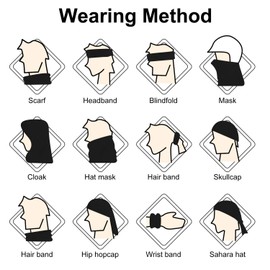 FEPITO 10 Pcs Headband Bandana, Headwear, Bandana, Neck Gaiter,Head Wrap Headwear Outdoor Magic Headband for Men and Women, Multifunctional Head Scarf, Balaclava, Magic Scarf（Random Color)