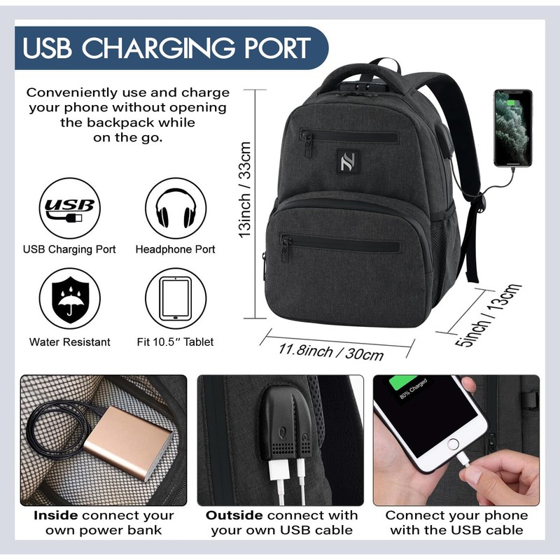 INNOSCENT Mini Smell Proof Backpack With Lock For Men/Women USB