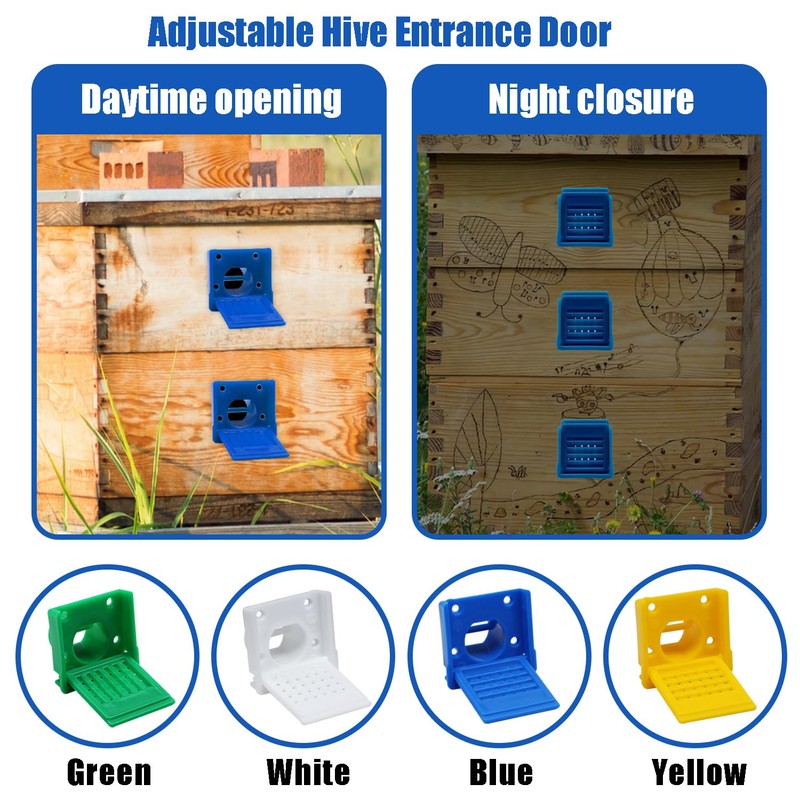 8 Pcs Plastic Bee Hive Entrance Disc, Blue Bee Entrance