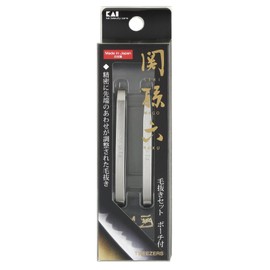 Kai Corporation HC1834 Sekimagoroku Tweezers Set, Pouch Included