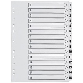 Q-Connect 1-15 Index Multi-Punched Reinforced Board Clear Tab A4 White KF01530