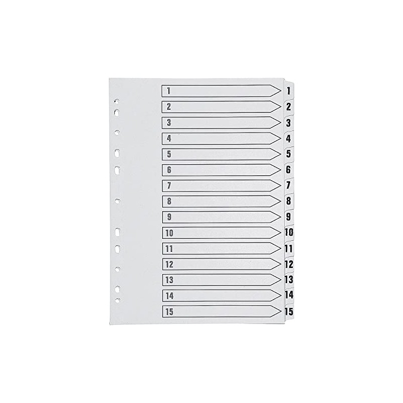 Q-Connect 1-15 Index Multi-Punched Reinforced Board Clear Tab A4 White