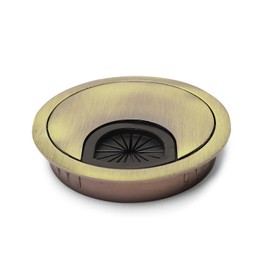 2Pcs 60mm Desk Cable Grommets, Desk Plug Hole Cover, Computer Desk Metal Cable Hole, Round Cable Hole Cover for Desktop Cable Organizer(Bronze)