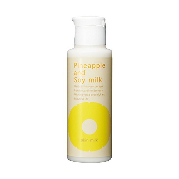 Suzuki Herb Laboratories Pineapple Soy Milk Skin Milk, 3.4 fl oz (100 ml) (Formulated with Hyaluronic Acid, Collagen, Olive Oil, After Hair Removal, After Hair Removal, Unwanted Hair Care) (1 Bottle)