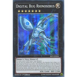 Deckboosters YuGiOh : SHVI-EN056 1st Ed Digital Bug Rhinosebus Super Rare Card - ( Shining Victories)