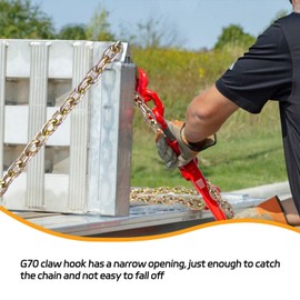 1/4" Tow Chain | WLL 3,300 Lbs | 20FT High Strength Chain G80 Heavy Duty Log Chain with Clevis Grab Hooks for Towing | Trailer Transport Safety Chain for Truck Tie Down Binding Equipment