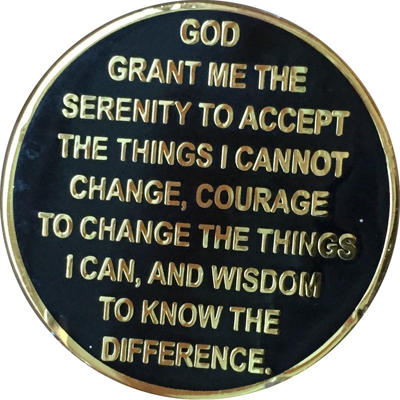 RecoveryChip 12 Year AA Medallion Elegant Black Gold Silver Bi-Plated