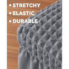 BLUESURGE Dining Chair Covers with Skirt, Chair Covers for Dining Room Set of 4, Durable Washable High Elastic Stretchable, Easy Fit Universal Furniture Protector (Set of 4, Gray)