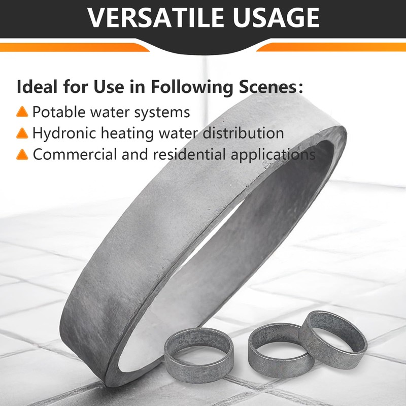 50 Pieces HeSun 1-Inch Bottled PEX Copper Ring, PEX-B Crimp