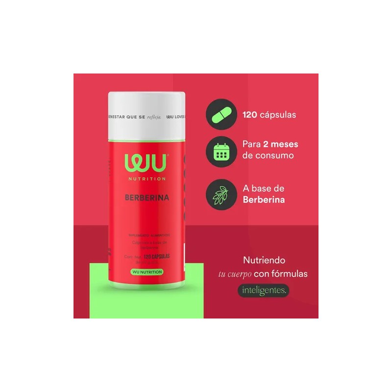 Suplemento Berberina Pura Wu Nutrition 120 Capsulas Sin sabor Para