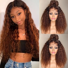 Leruikair 200% Density 4X4 Lace Frontal Closure Wig 30# Jerry Curly Wigs Human Hair Real Human Hair Wig 4x4 30# Jerry Curly Wigs Human Hair Pre Plucked For Black Women