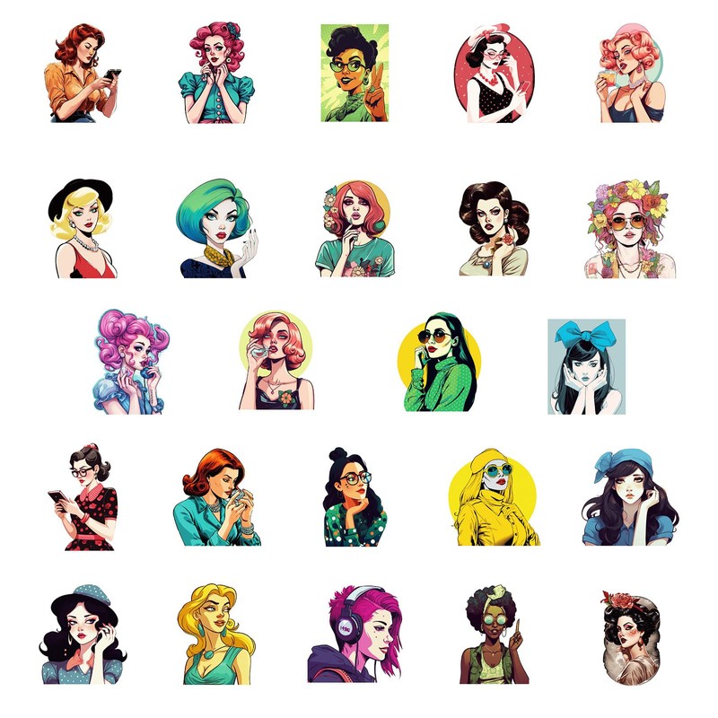 50pcs Girl Stickers