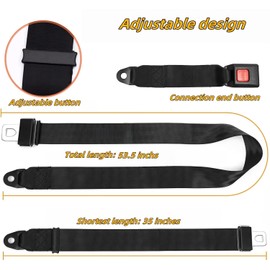 2 Pack Golf Cart Seat Belt Pads Set, 2-Point Universal Adjustable Laps Strap Replacement Kit, Compatible with EZGO, Yamaha, Club Car, Golf Carts Go Kart Front/Rear Modification Accessories (Gray)