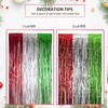 LOLStar Foil Fringe Curtains - 3 Pack Red, Silver, Green
