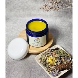The Rising Phoenix Healing Balm- Muscles, Joints, Pain, 28 Herbs 2 Oz Glass Jar