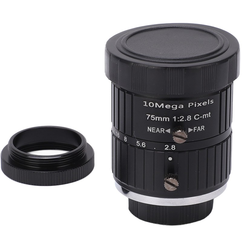 C Mount Lens 75mm Focal Length 10MP Pixels Fixed Zoom