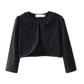 OWIEOW Kids' Short Sleeve Bolero Cardigan, For Kids, Girls, Bolero, Formal Dress, Bolero, Cute, Thin, Recitals, Kindergarten Entrance Ceremonies, Weddings, Receptions, White, Pink, 31.5 - 55.1 inches