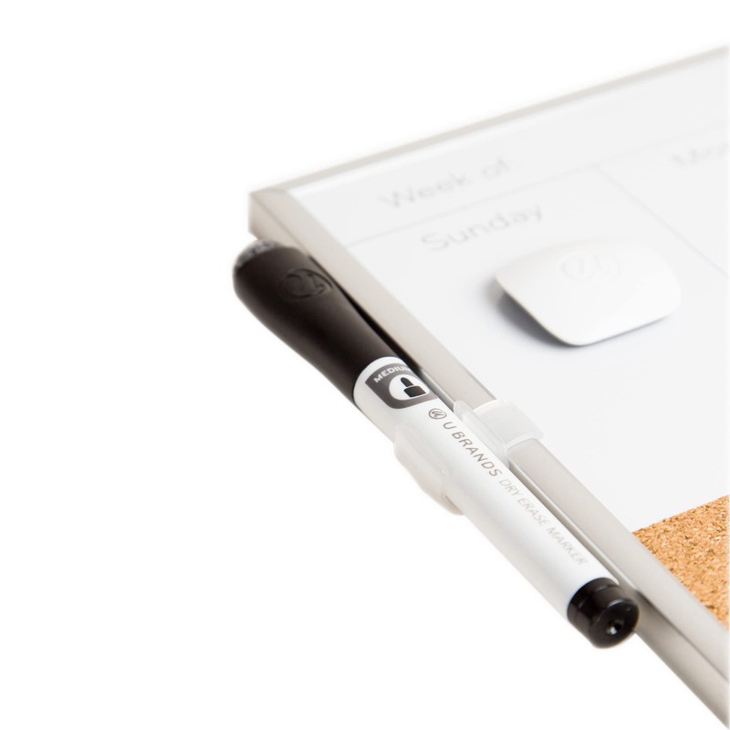 U Brands Magnetic Dry Erase Weekly Calendar White Board With