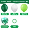 75pcs Green and White Balloons 12Inch Dark Green and White