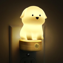 L LOHAS LED Plug in Night Light for Kids, 3D Cute Puppy Night Light with Dusk to Dawn Sensor, RGB+Soft White 3000K Dog Night Light, Christmas Birthday Gift Nightlight for Kids, Room Decor