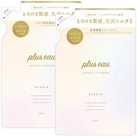 Plus eau Plus O Shampoo Treatment, Lipore, Moist Refill, Set of 2, 11.8 fl oz (350 ml), White Floral & Pear Scent, Contains Silk Derived PPT Cleaning Ingredients, Silk Lipore Capsule Formulation,