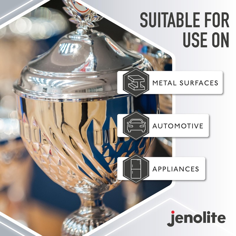 Jenolite Liquid Metal Polish 500 ml / 16.9 fl oz. Multi‑Purpose for Silver,