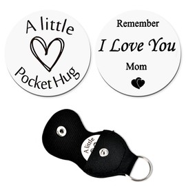 Remember I Love You Mom Pocket Hug Token Keychain Accessories for Women - Christmas Birthday Gift Ideas for Mother from Daughter Son - Engraved Holiday Present