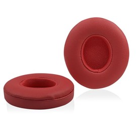 SINOWO Ersatz-Ohrpolster für Beats Solo 2 & Solo 3 kabellose On-Ear-Kopfhörer, Solo2 Solo3 Ohrpolster mit Geräuschisolierung, Memory-Schaum, weiches Protein-Leder (Club Red)