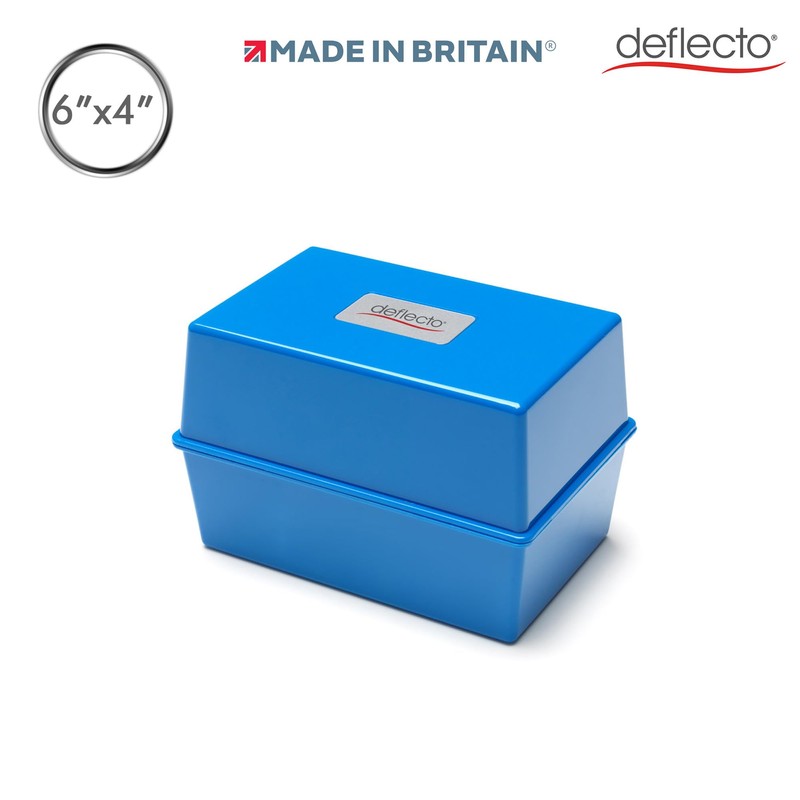 Deflecto Value Size 6 x 4 Index Card Box -