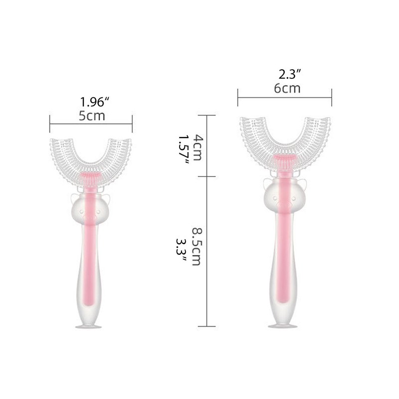 2 Pcs Kids U Shaped Toothbrush 360° Oral Teeth Cleaning