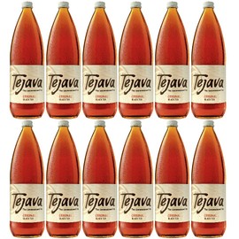 Tejava Original Unsweetened Black Iced Tea, 12 Pack, 1 Liter Glass Bottles, Non-GMO, Kosher, No Sugar or Sweeteners, No calories, No Preservatives, Brewed in Small Batches