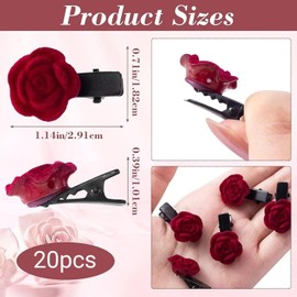 Mini Red Flower Hair Barrette,20 Mini Red Rose Hair Clip,Red Rose Hair Clip Mini Flower Hair Clip,Red Mini Flower Hair Barrette,Mini Red Rose Flower Hair Clip,Small Rose Hair Clip Rose Hair Barrette