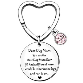 HULALA Funny Best Dog Mum Ever Keyring Keychain Gifts For Mother's Day Birthday Christmas Key Rings From Pet