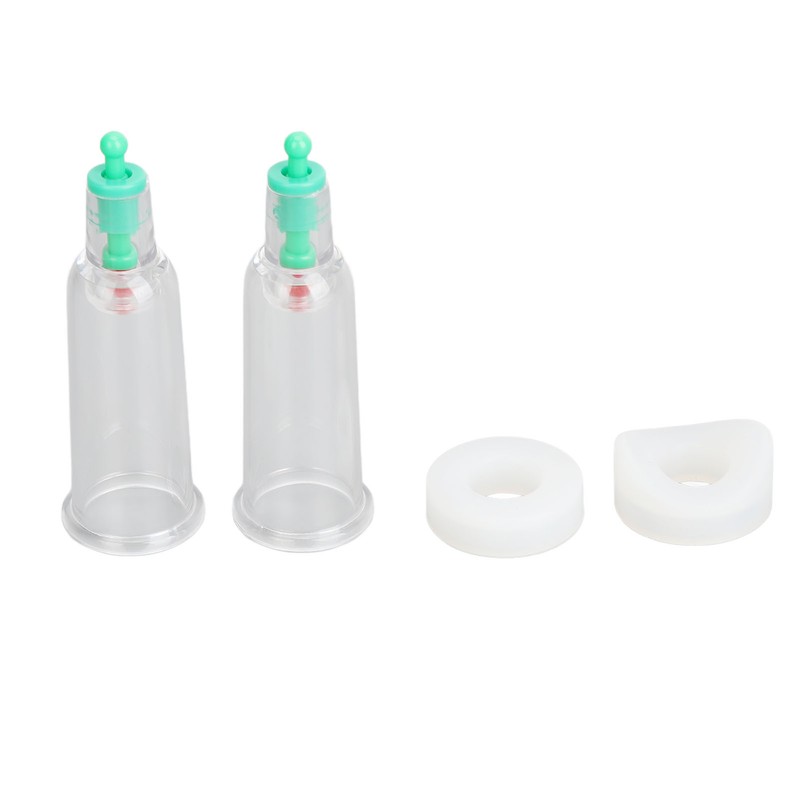 2pcs Finger Cupping Therapy Cups with Silicone Flat Elbow Rings