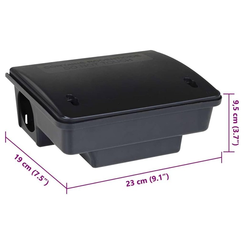 vidaXL Mouse/Rat Traps 4 pcs - Black Polypropylene - 23x19x9.5