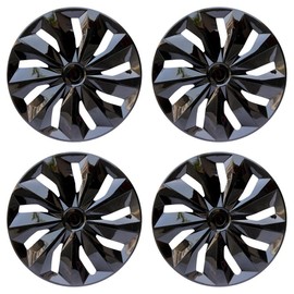 Hubcap Wheel Cover Replacement R15 Hub Caps Universal Wheel Rim Cover ABS Material Exterior Accessories for Car Truck SUV -Set of 4（15-inch，Black）