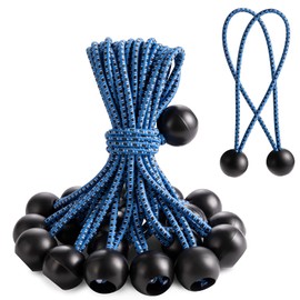 Bungee Cords with Balls 25Pcs, 6Inch Ball Bungee Cords Universal Bungee Cords tarp Ties for Tarpaulin, Tent Tarps, Canopy, Banner, Flag Poles, Pavilions, Camping & Luggage