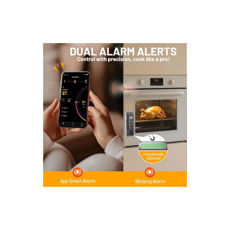 Wireless Meat Thermometer with Smart APP Control | 800ft Bluetooth