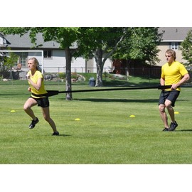 SPEEDSTER Dual Resistance Trainer- 2 Belts with Strap for Strength and Agility Training of 2 Athletes at a time (Bungee Free Resistance)- American Made