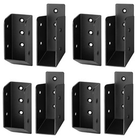 MOUNTAIN_ARK 4 Pair 2x4 Black Deck Fence Railing Bracket for Wood Post, 30 Degree Stair Handrail Connectors, Joist Hanger, 13 Gauge