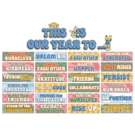 Eureka 847852 S'Cool Era This is Our Year to.. Mini Bulletin Board Set for Teachers and Classrooms, Multicolor, 30 Pieces