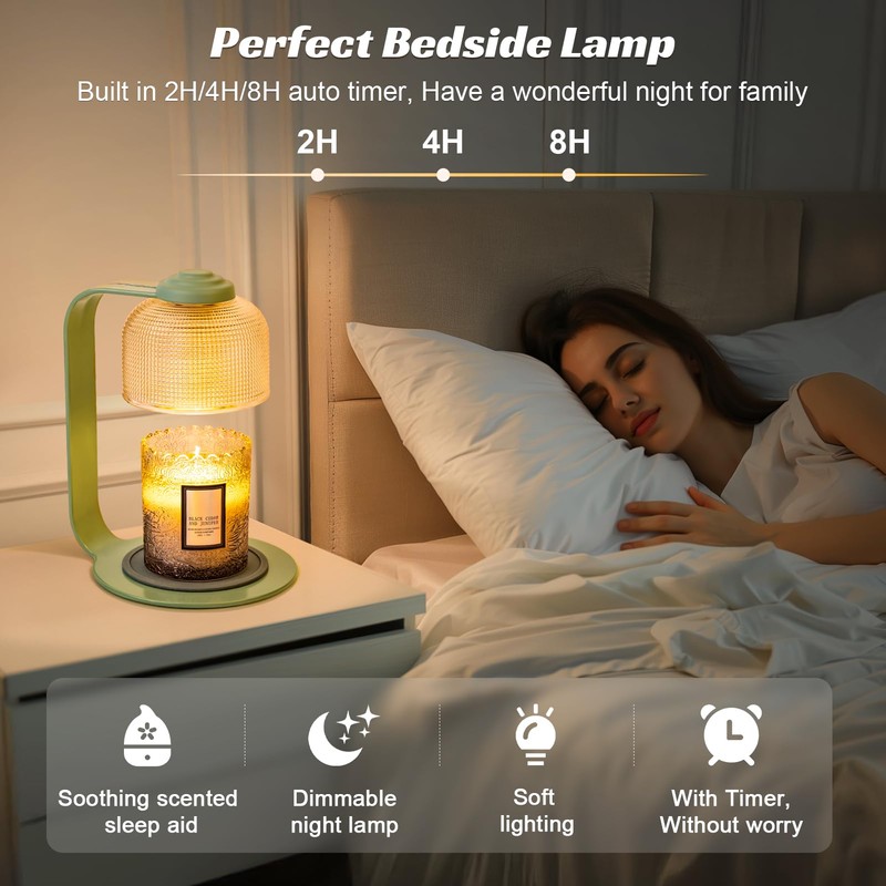 Shang Chiang Candle Warmer Lamp with Clear Glass Globe and
