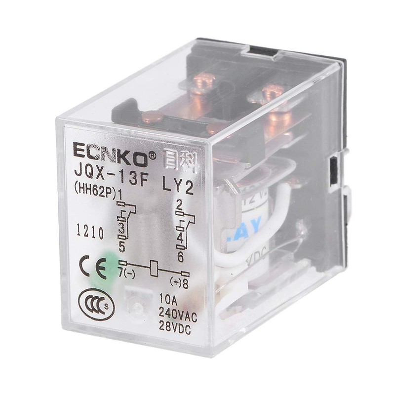 uxcell Electromagnetic Power Relay, JQX-13F DC 12V Coil DPDT 8