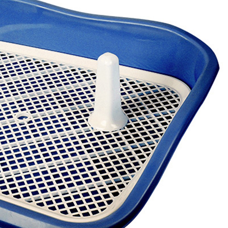 Dog Potty Tray with Raised Fences Removable Mesh Grid Pad