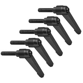 CoCud Clamping Lever Handles, M8 x 32mm Male Thread, Adjustable Quick Release Locking Rotating Bolt Knobs Black - (Applications: for Lathe Machinery), 5-Pieces