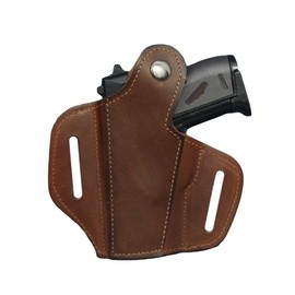 Barsony Brown Leather Pancake Gun Holster for S&W Bodyguard .380 Left