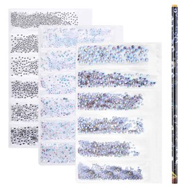 Rhinestones for Nails, Audab 5184 Pcs Nail Art Rhinestones Crystals Charms Nail Gems Diamonds with Rhinestones Picker for Acrylic Nails Jewelry Decorations